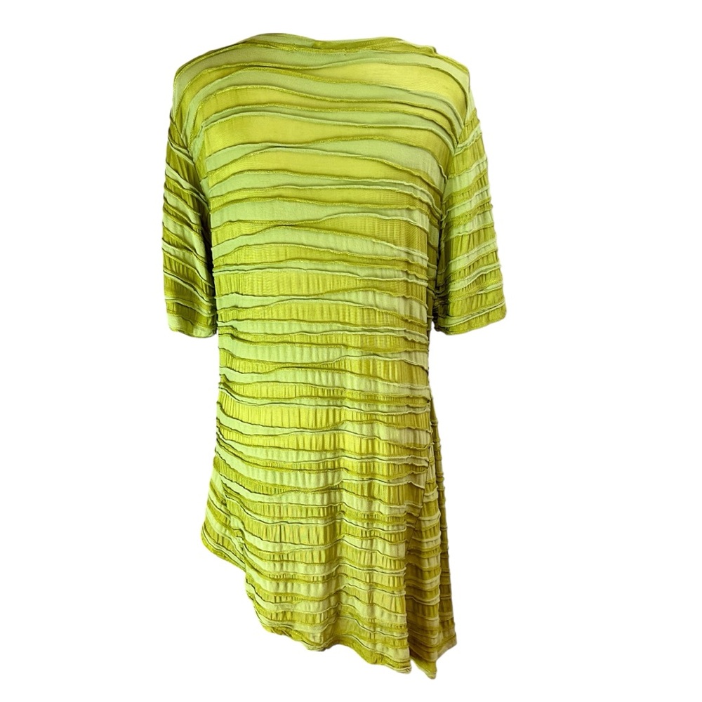 CUT LOOSE Olive Green Tunic Top Shirt Sz L Asymmetrical Short Sleeve Lagenlook - Picture 5 of 16